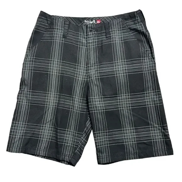 QUICKSILVER Estilo Black White Striped Skateboard Shorts Mens Size 30 - Picture 2 of 4